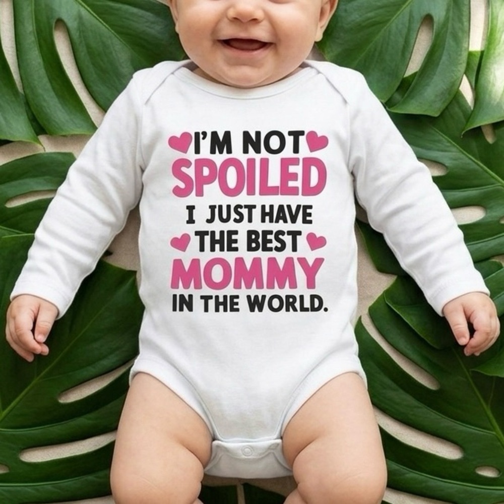NWT "I'm Not Spoiled, I Just Have the Best Mommy" Onesie - White - Size 12-18m